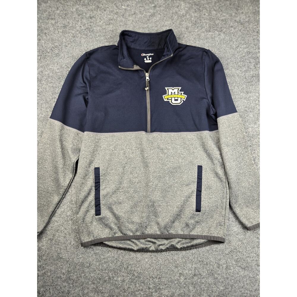 Champion Marquette University Golden Eagles Gray 1/4 Zip Pullover Men's M #943 - Picture 2 of 9